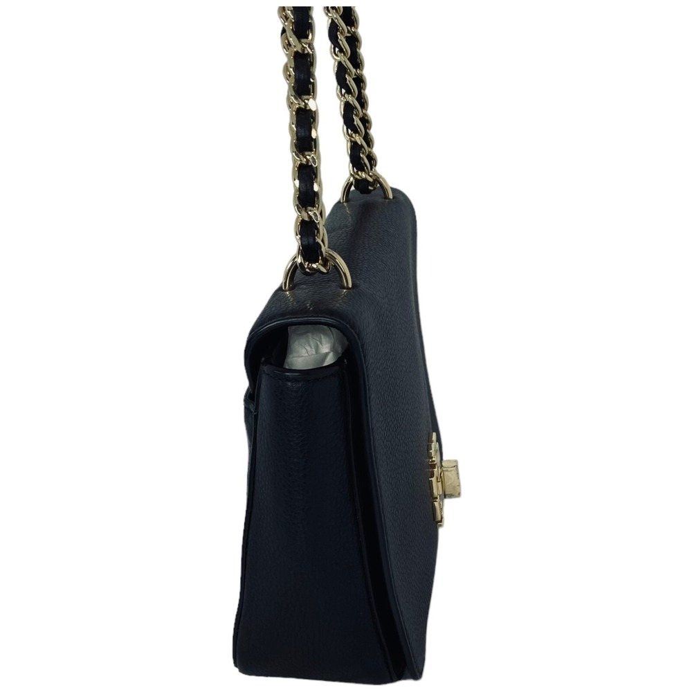 TORY BURCH Mercer Adjustable Shoulder Bag Black Pebbled Leather Gold Hardware - Picture 7 of 16